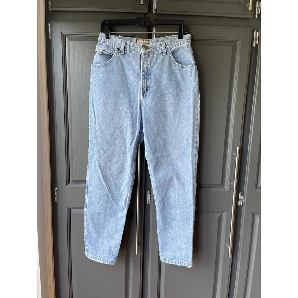 St Johns Bay Womens Jeans Sz 14 Relaxed Fit High Rise Light Wash Denim Pants VTG